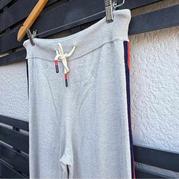 SoHo by Stephanie Horne Knit Joggers Gray w/ Red & Navy Side Stripes | Medium - Picture 5 of 8